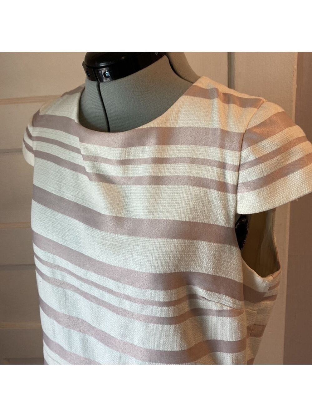 J. Crew Cap Sleeve Striped Dress, Size 12 - Picture 13 of 16